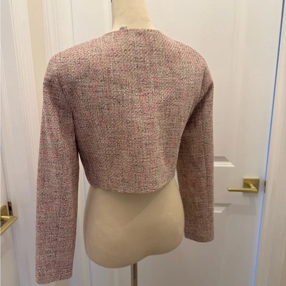 TED BAKER NWT PINK TWEED CROPPED BLAZER 3 - Picture 6 of 13